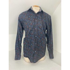 Mizumi Collezion Button Down Shirt Contrasting Cuffs & Collar Paisley - Large